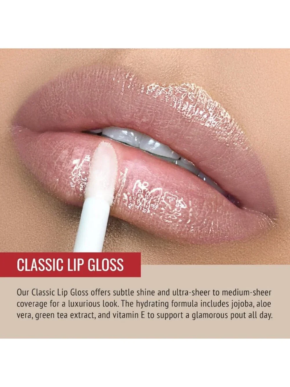 Sheer Pearly Pale-Pink Hydrating Shimmer Lip Gloss & Matte Blush-Pink Liner Set
